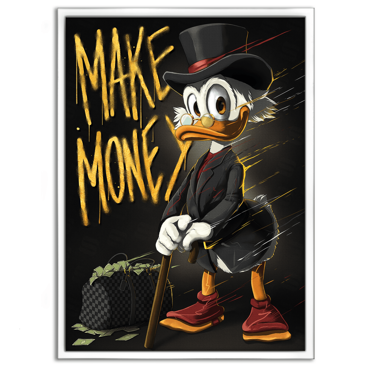 Make Money Dagobert - Leinwandbild Pop Art / Motivation