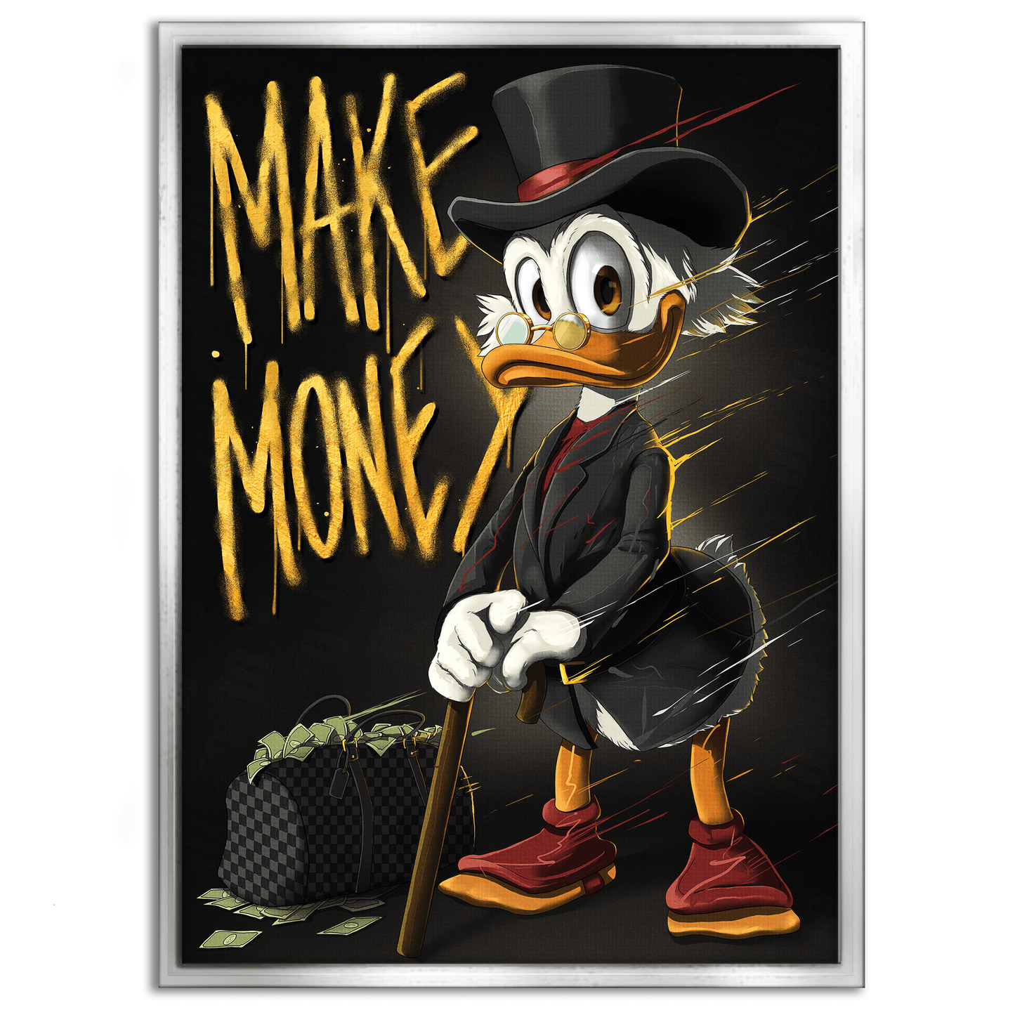 Make Money Dagobert - Leinwandbild Pop Art / Motivation