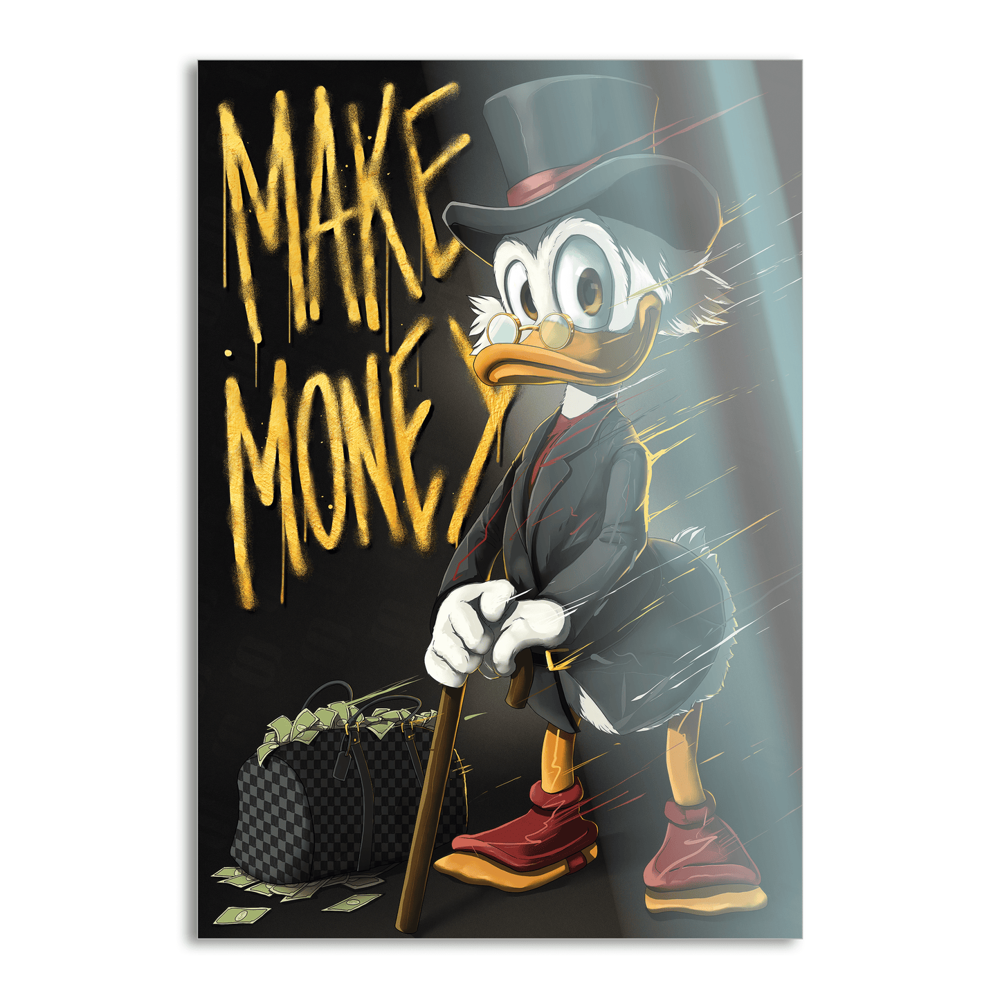 Make Money Dagobert - Leinwandbild Pop Art / Motivation