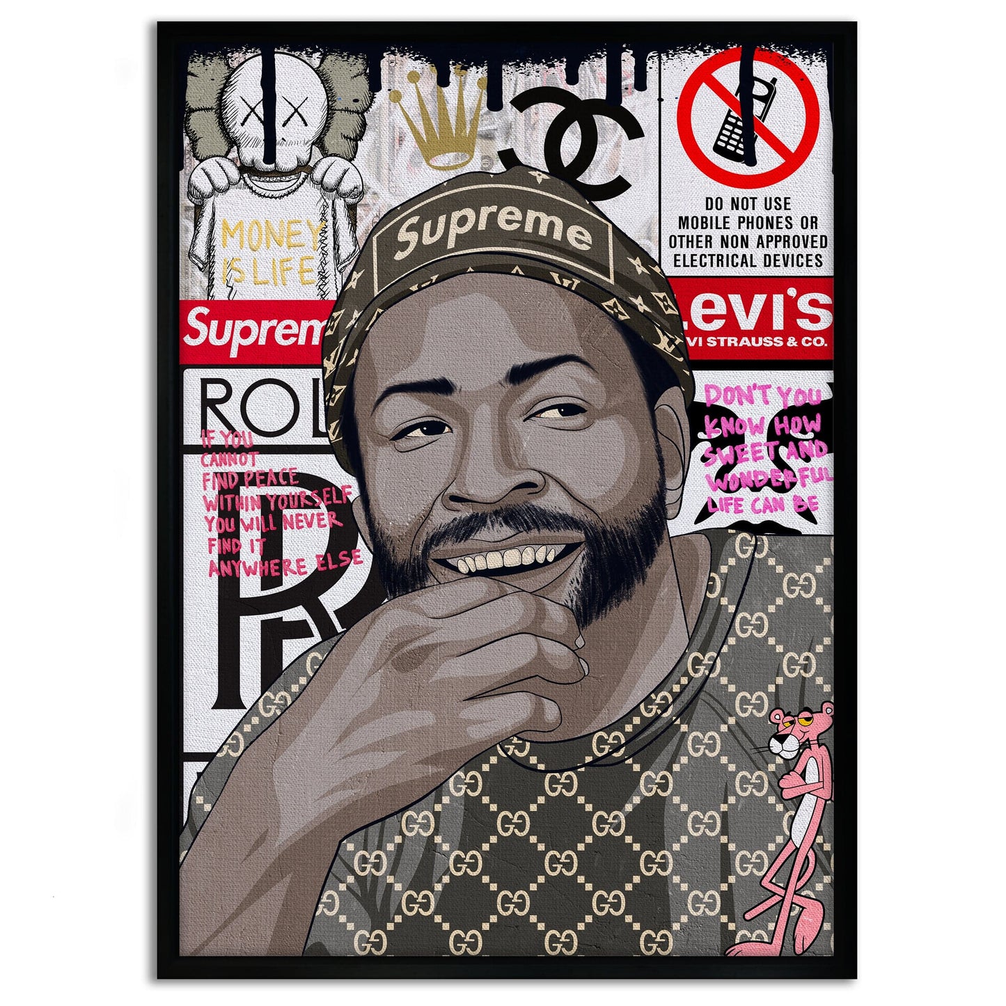 Marvin Gaye - Leinwandbild Pop Art