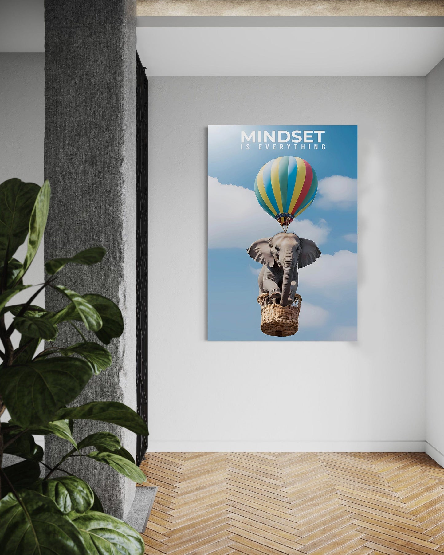 Mindset is everything - Leinwandbild Motivation