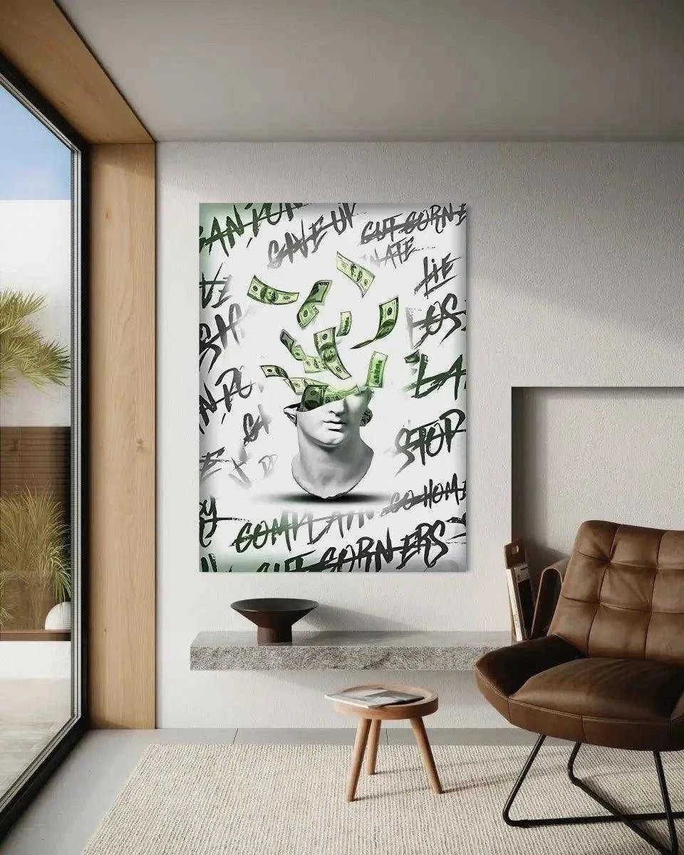 Money Head - Leinwandbild Luxuriös