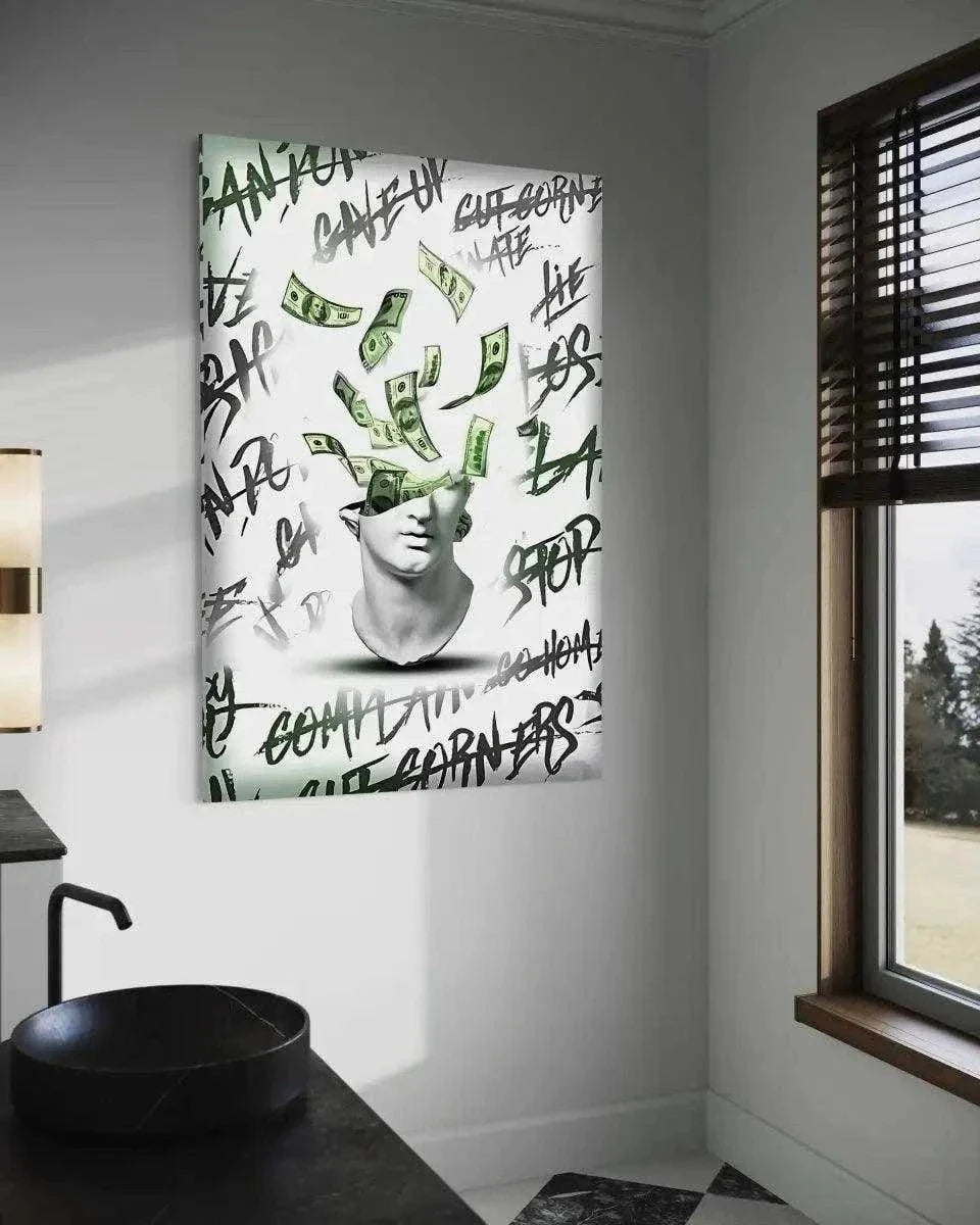 Money Head - Leinwandbild Luxuriös