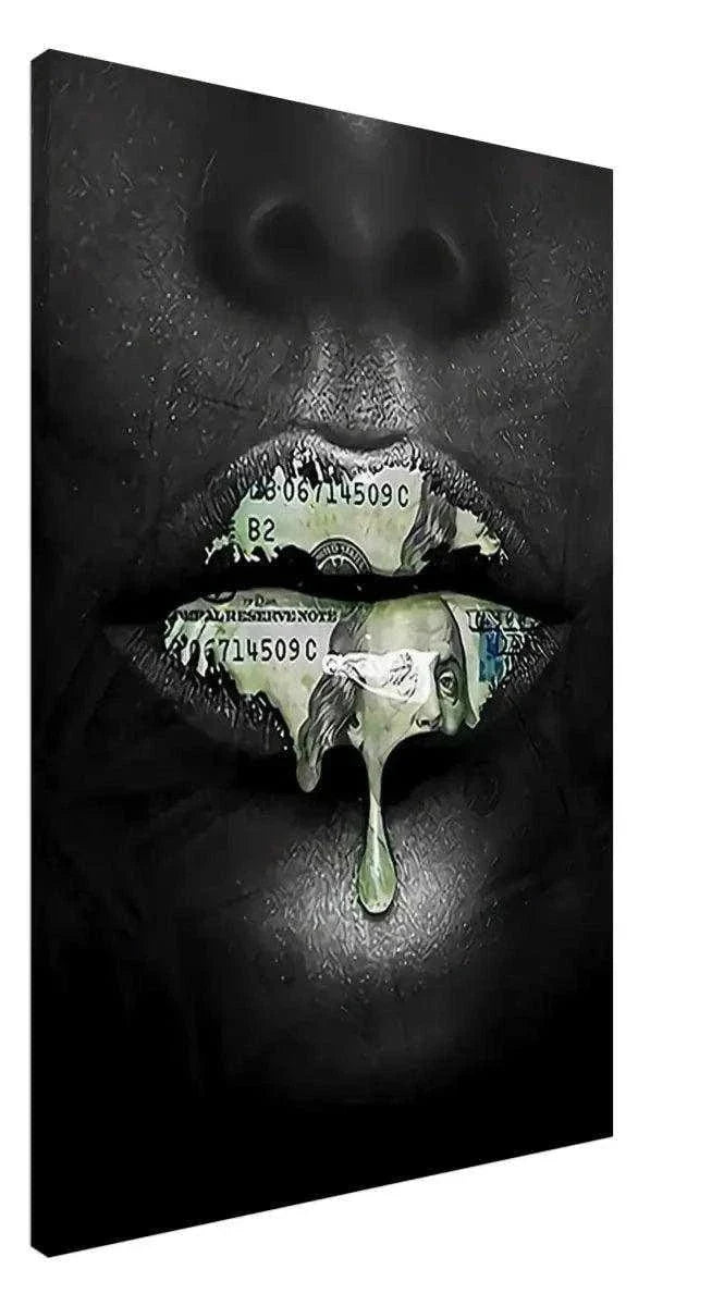 Money Kiss - Leinwandbild Luxuriös