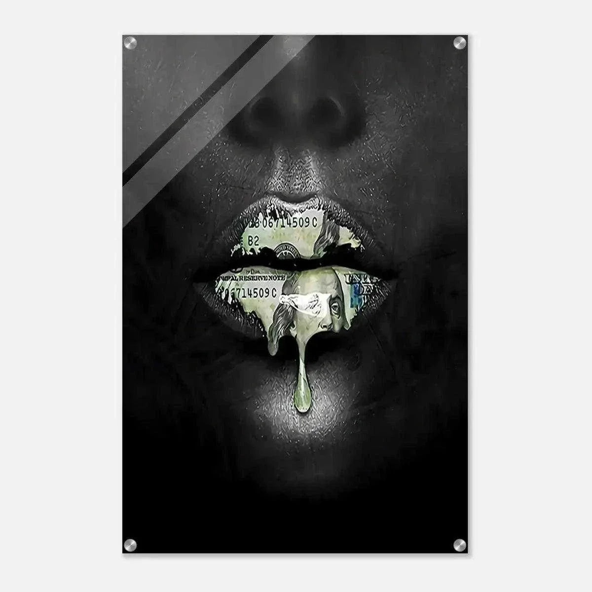 Money Kiss - Leinwandbild Luxuriös