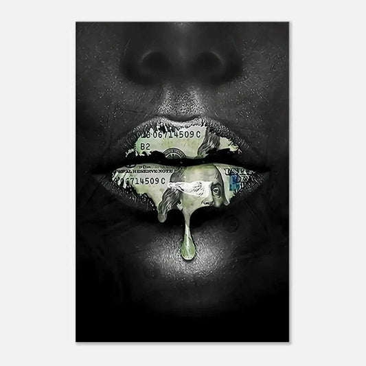 Money Kiss - Leinwandbild Luxuriös