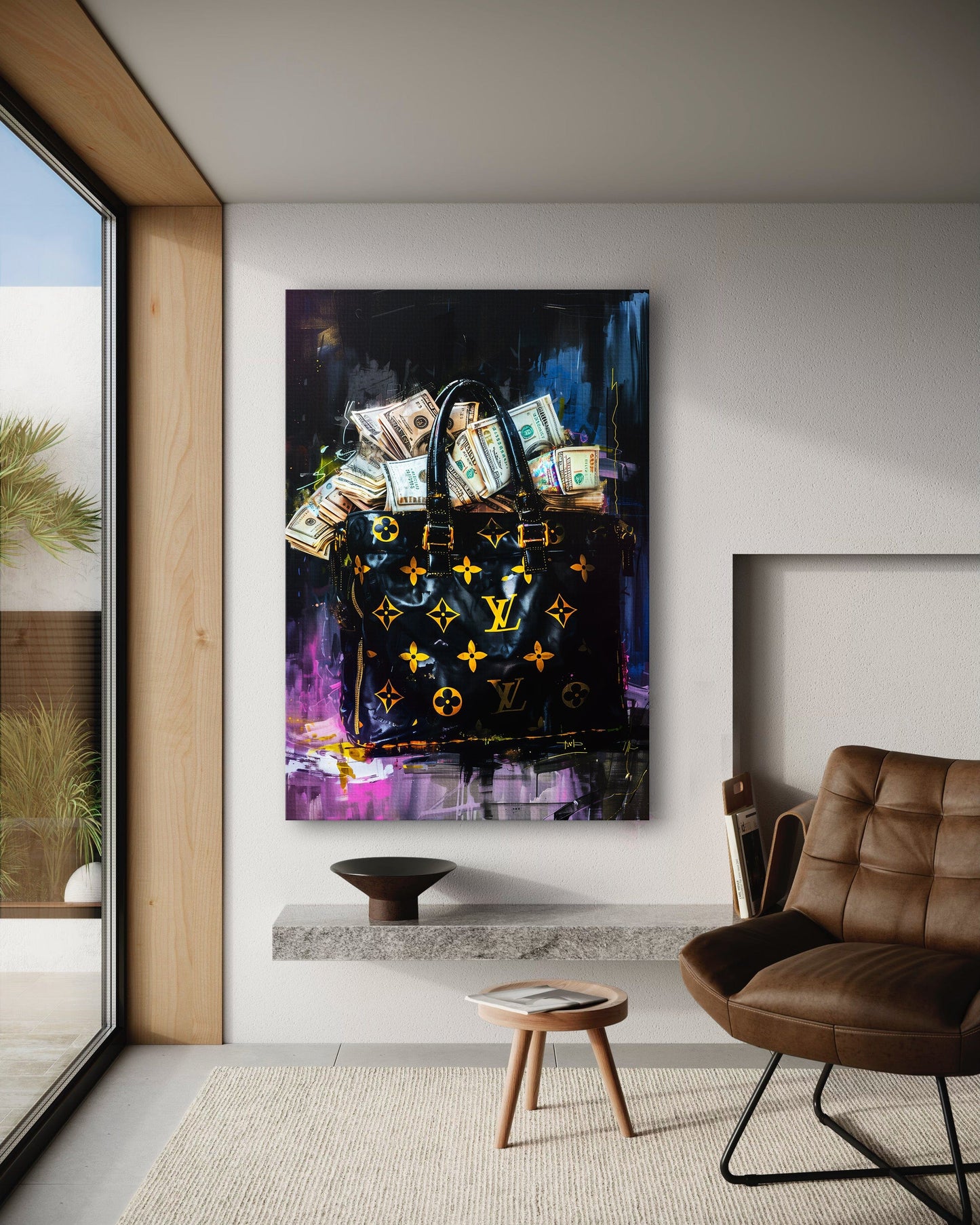 Money Stacks - Leinwandbild Pop Art / Luxuriös