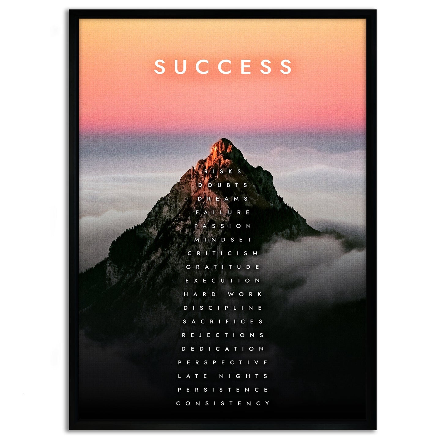 Mountain of Success - Leinwandbild Motivation