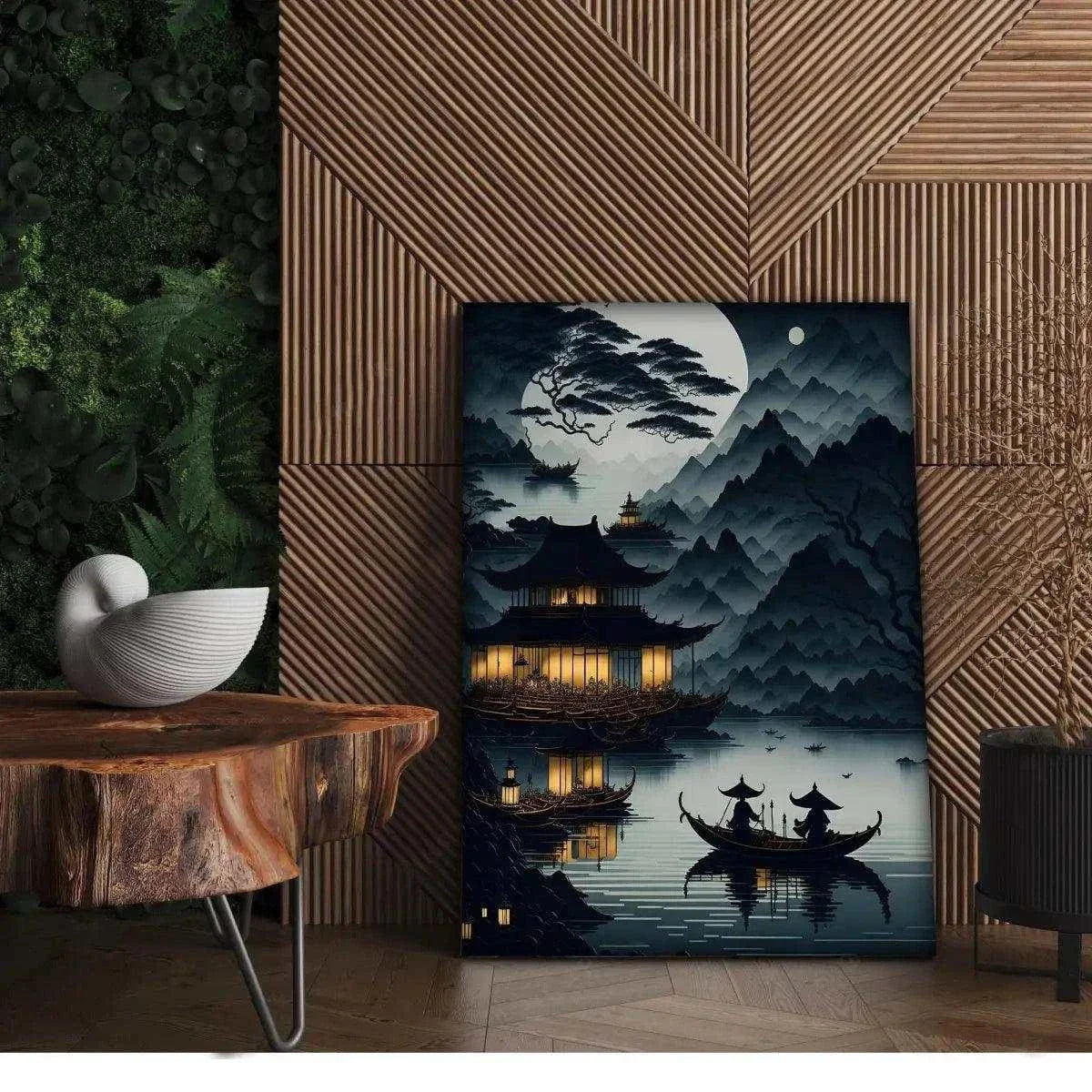 Night Sea - Leinwandbild Japanisch
