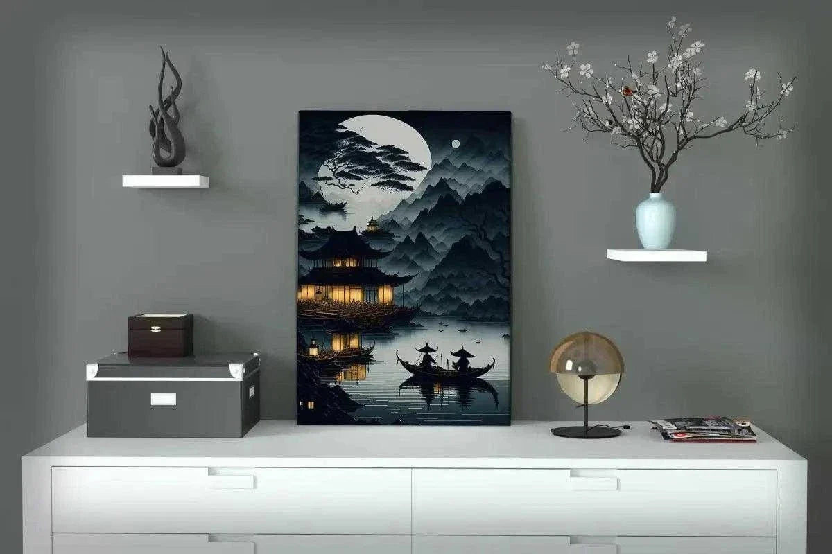 Night Sea - Leinwandbild Japanisch