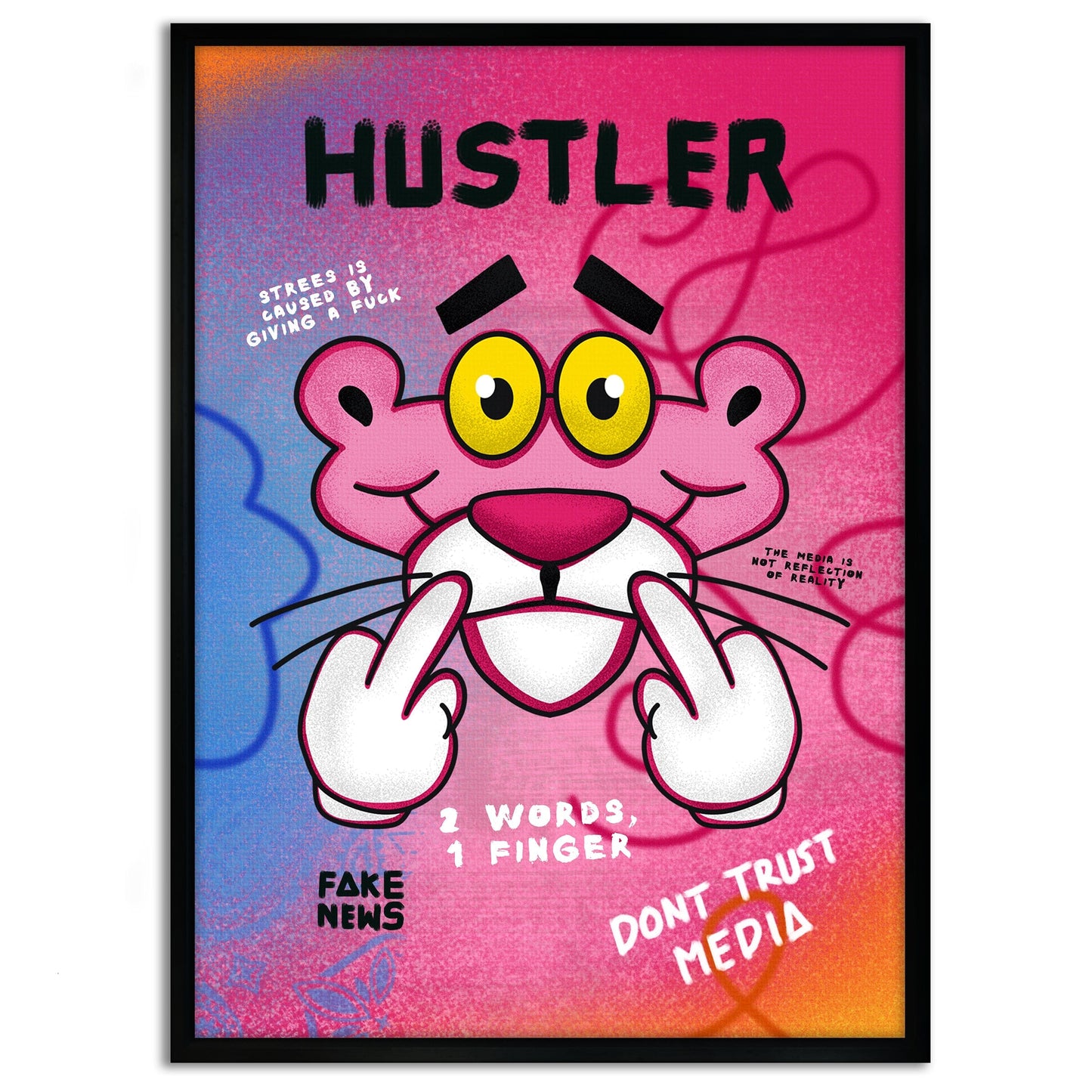 Pink Panther Hustler - Leinwandbild Pop Art