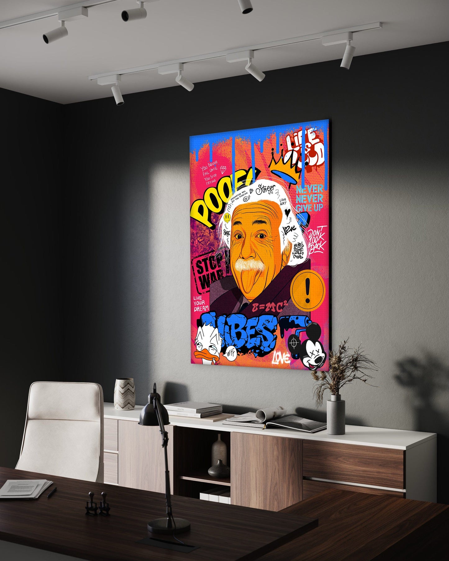 Professor Einstein - Leinwandbild Pop Art