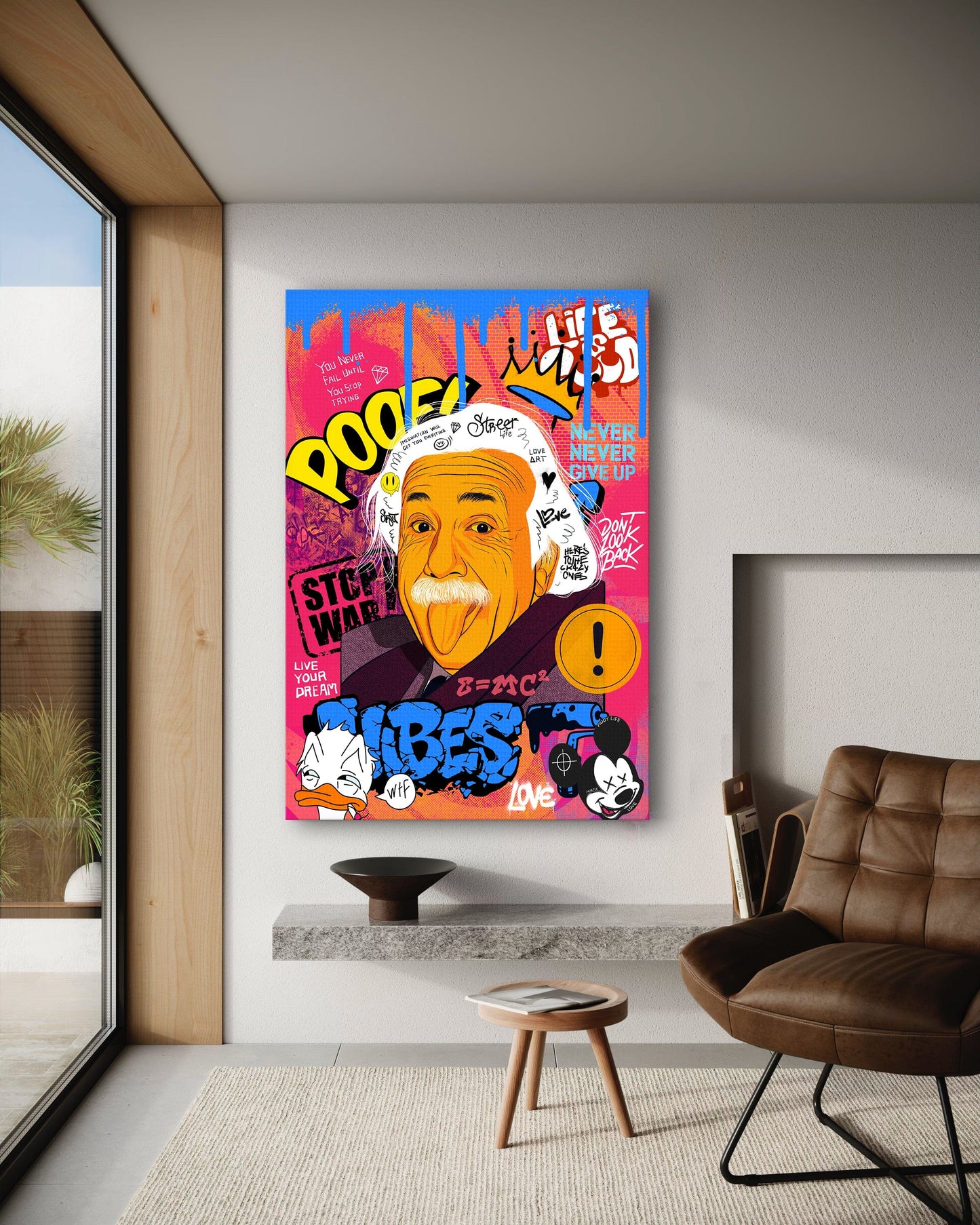 Professor Einstein - Leinwandbild Pop Art