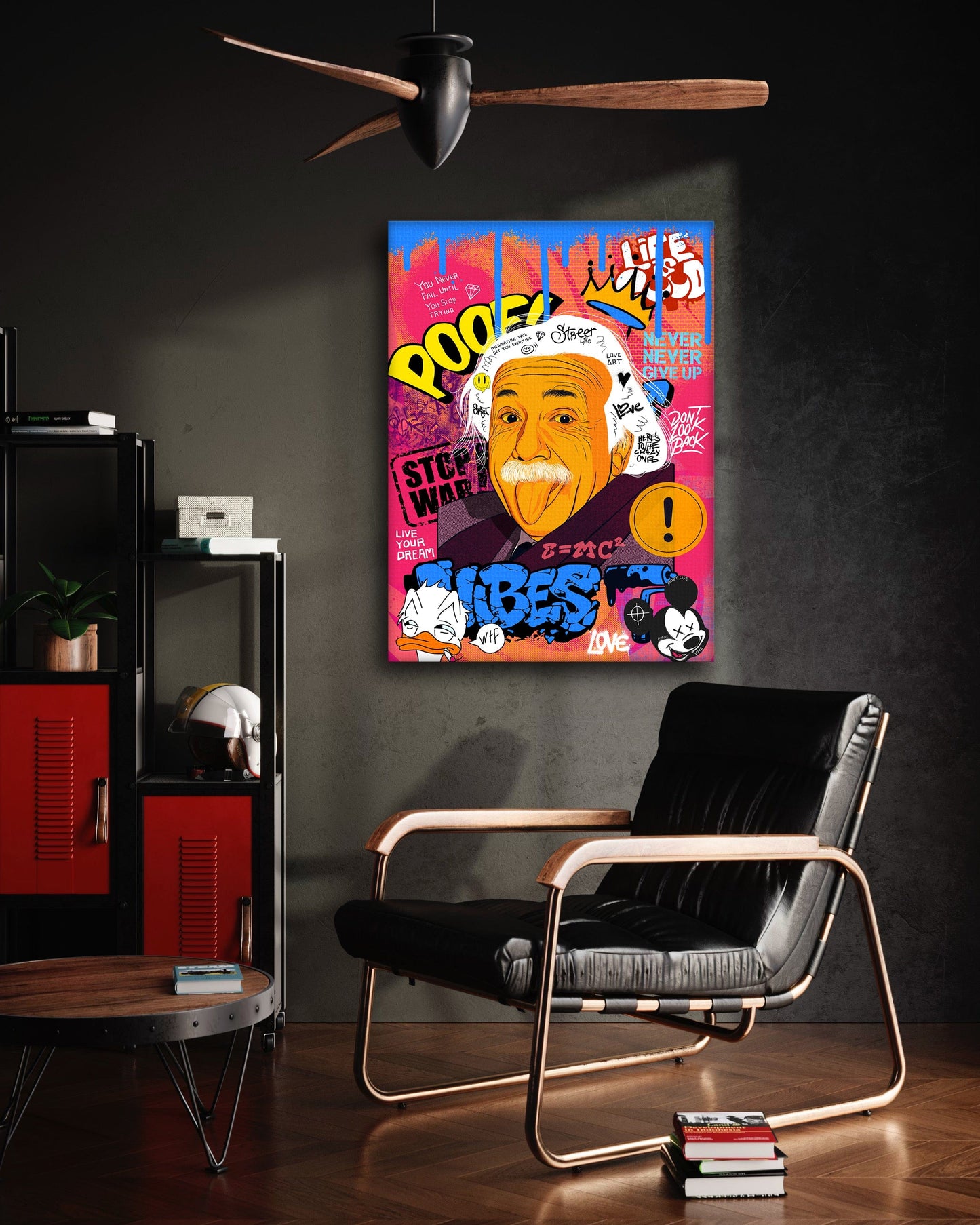 Professor Einstein - Leinwandbild Pop Art