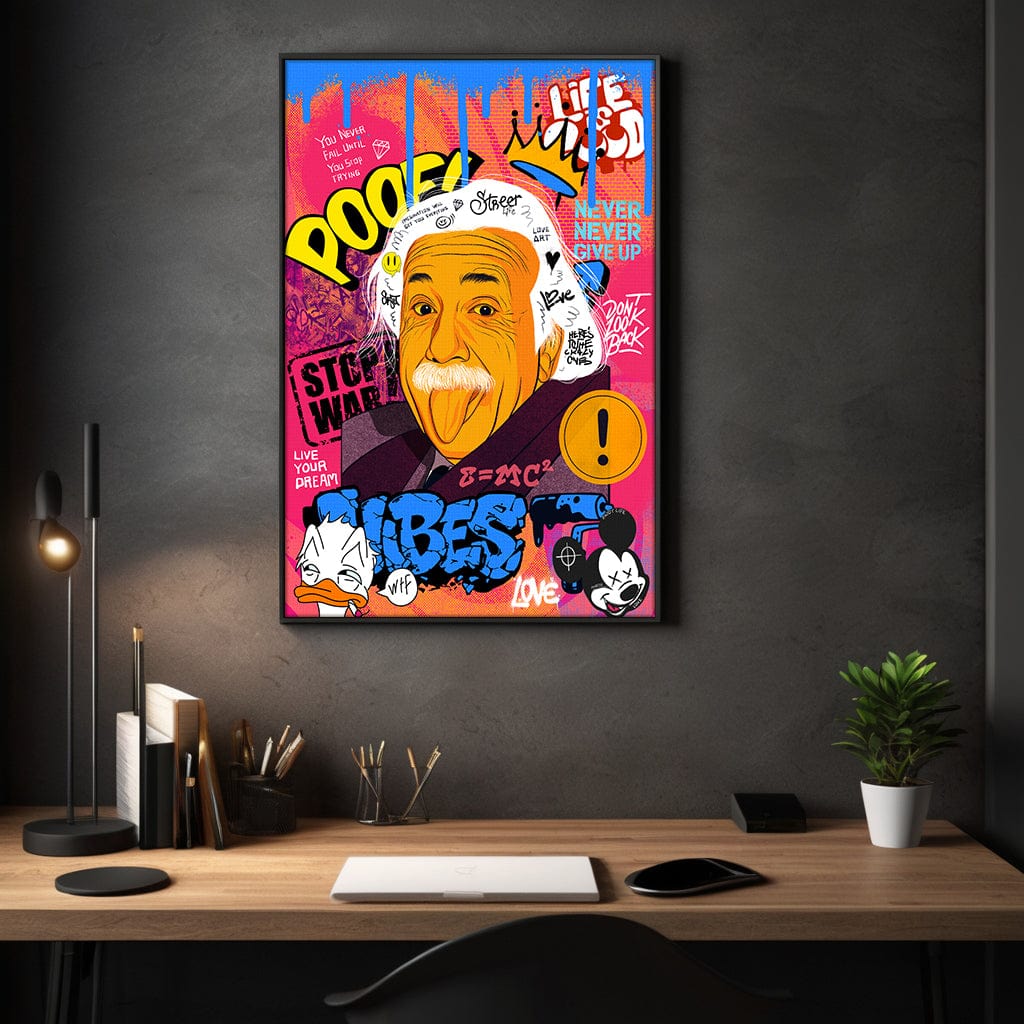 Professor Einstein - Leinwandbild Pop Art