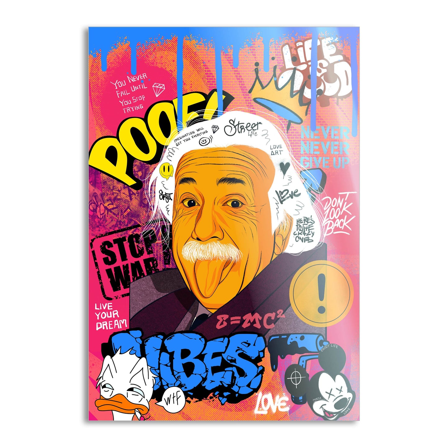 Professor Einstein - Leinwandbild Pop Art