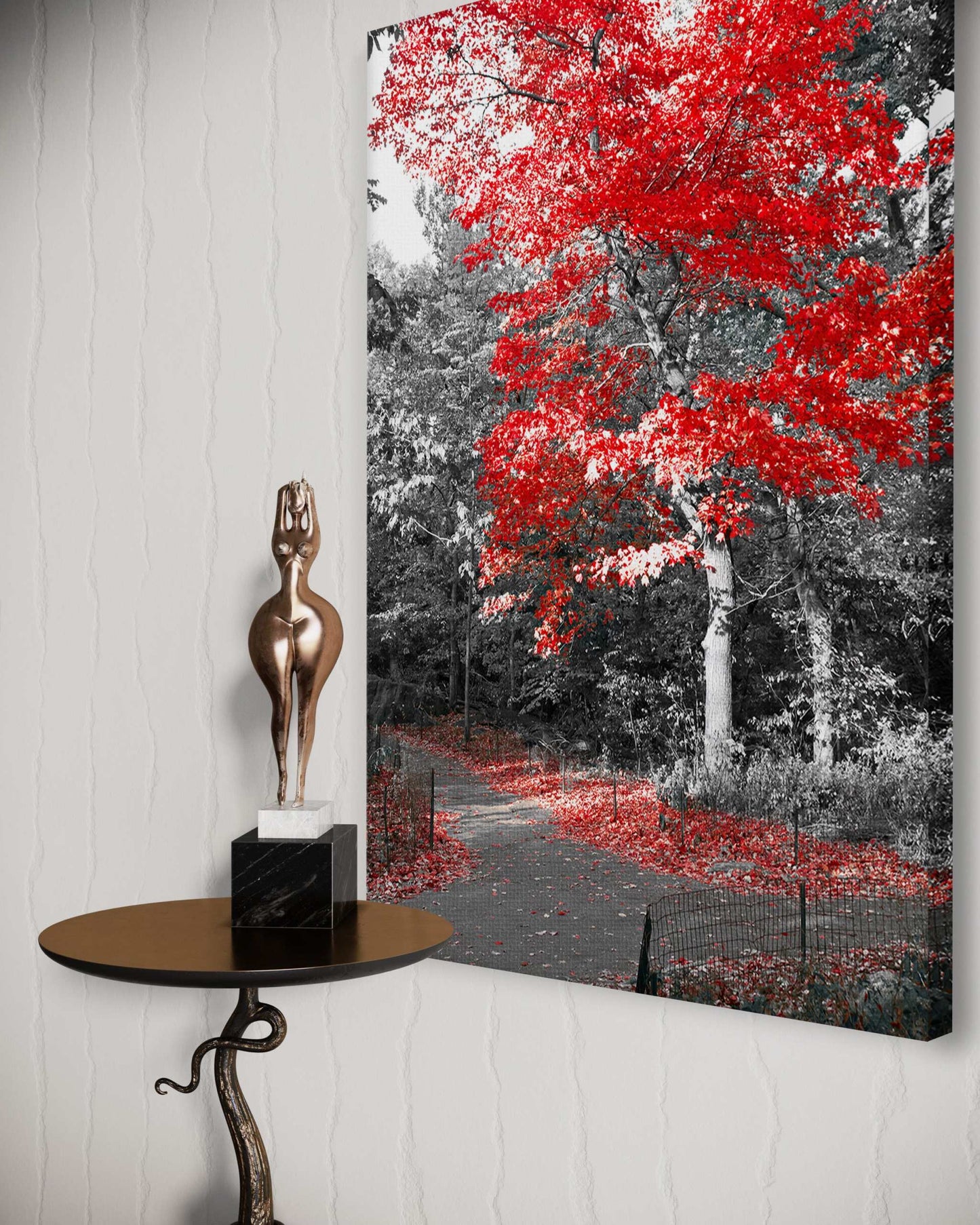 Red Autumn - Leinwandbild Landschaft