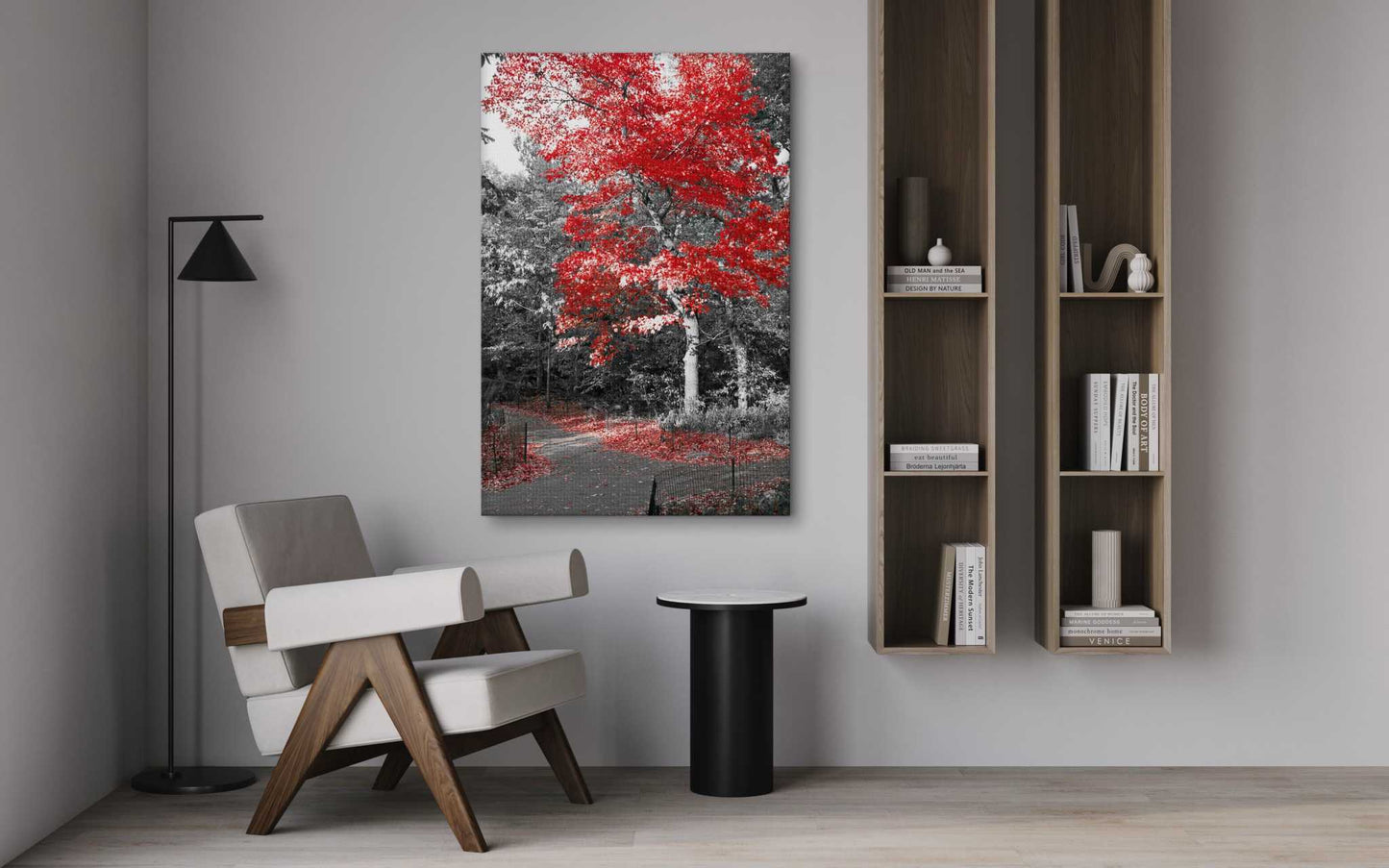 Red Autumn - Leinwandbild Landschaft