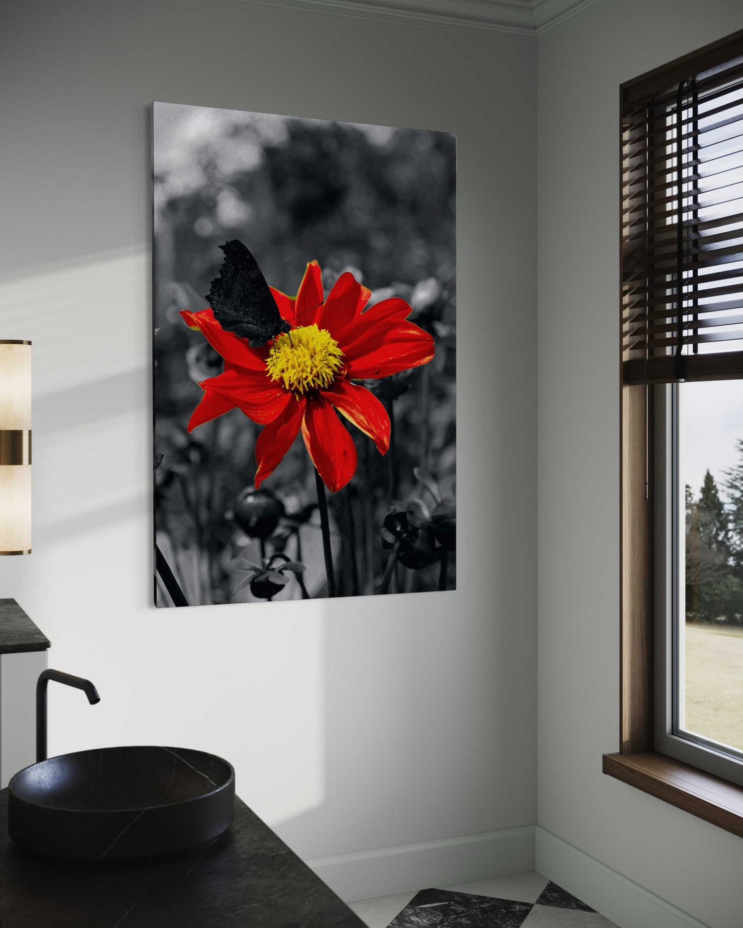 Red Flower - Leinwandbild Landschaft