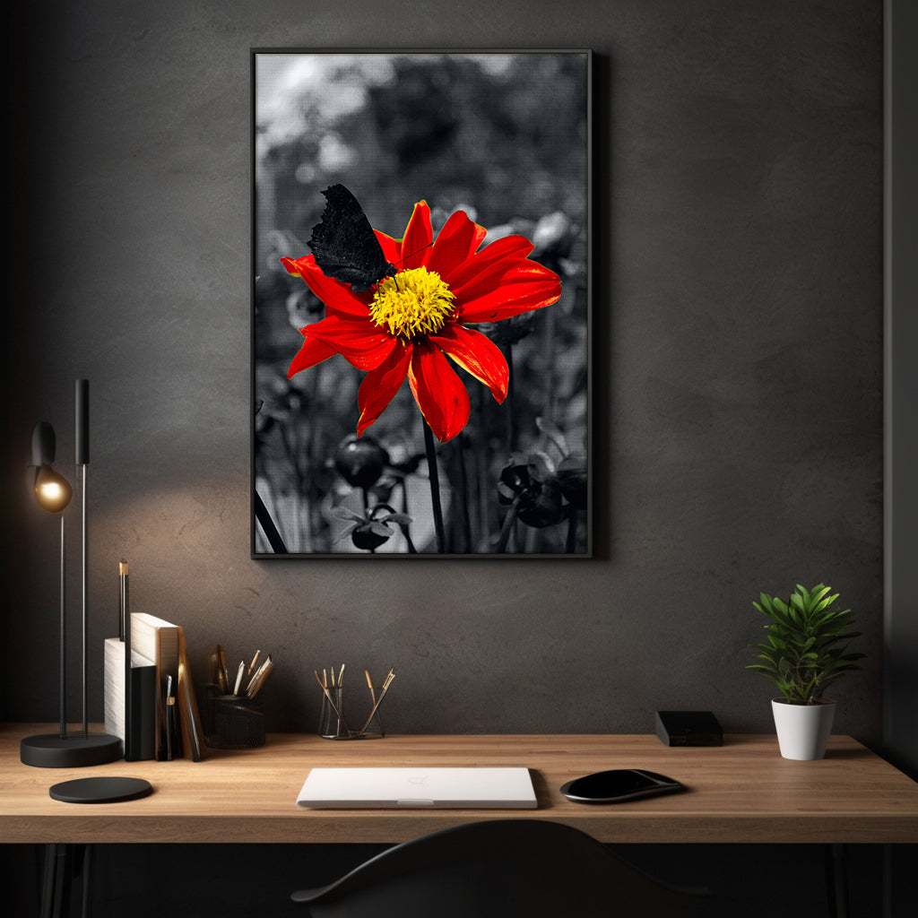 Red Flower - Leinwandbild Landschaft