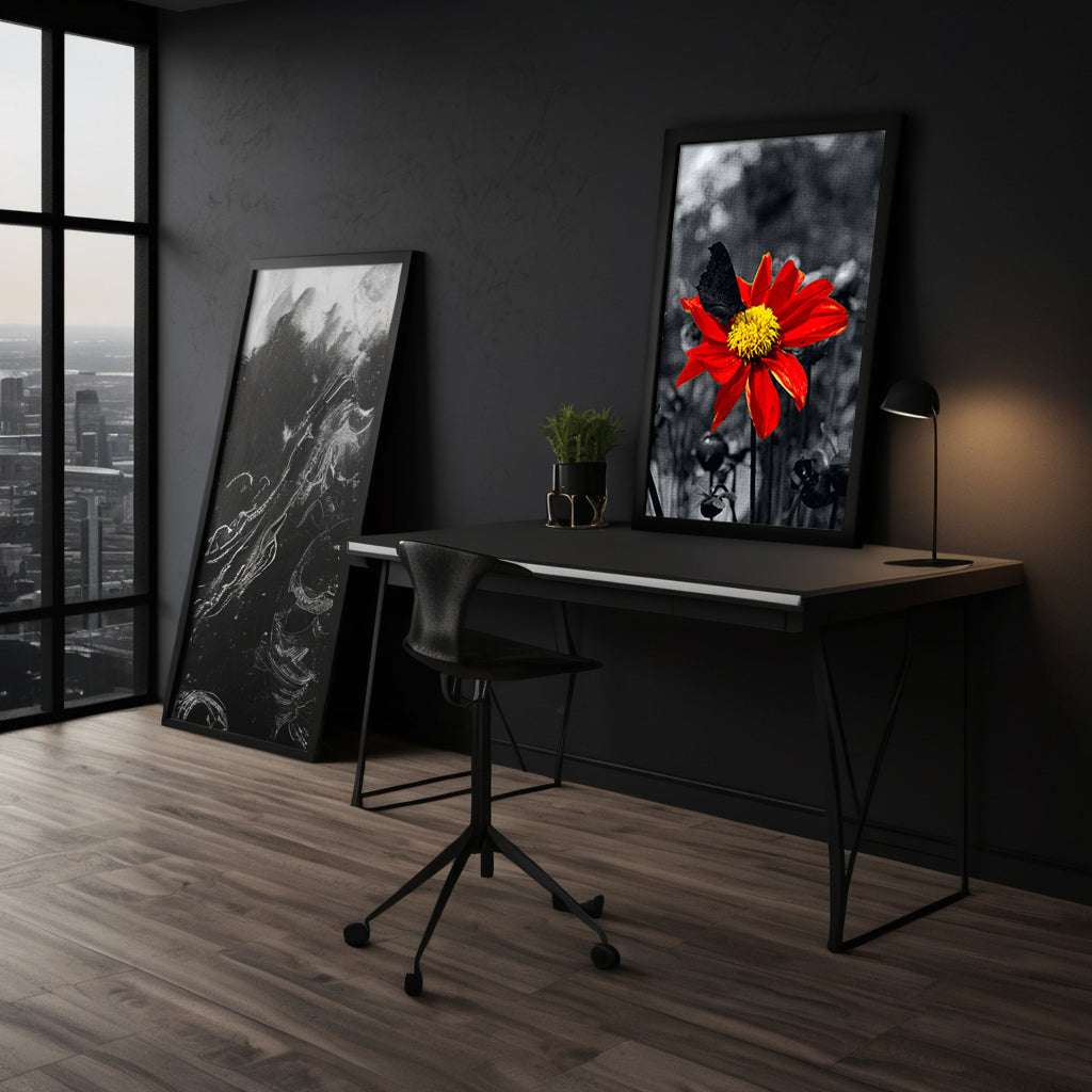 Red Flower - Leinwandbild Landschaft