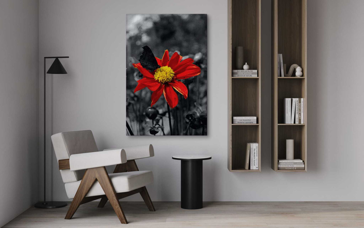 Red Flower - Leinwandbild Landschaft