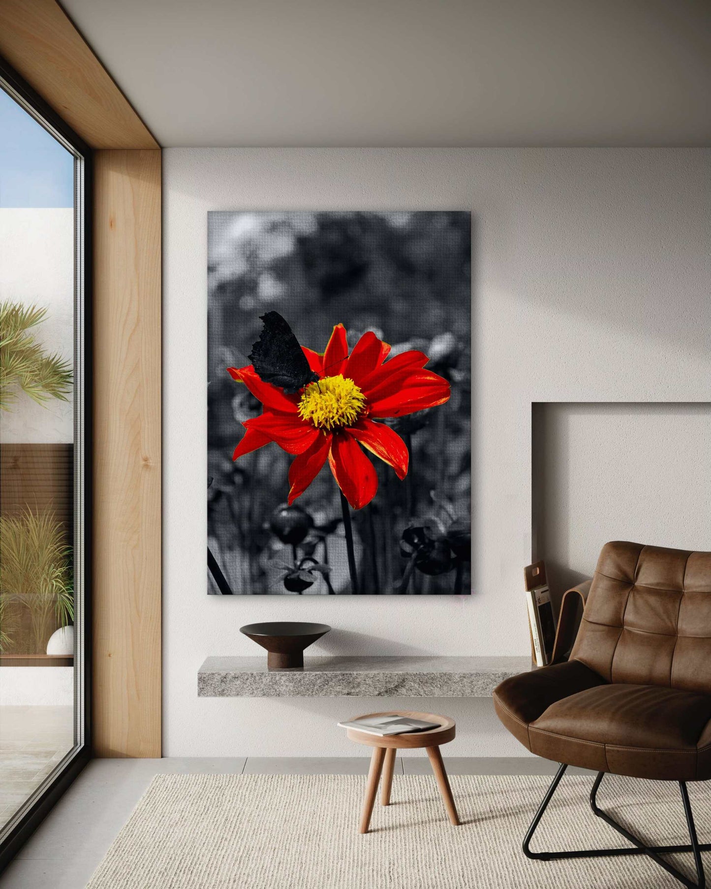 Red Flower - Leinwandbild Landschaft