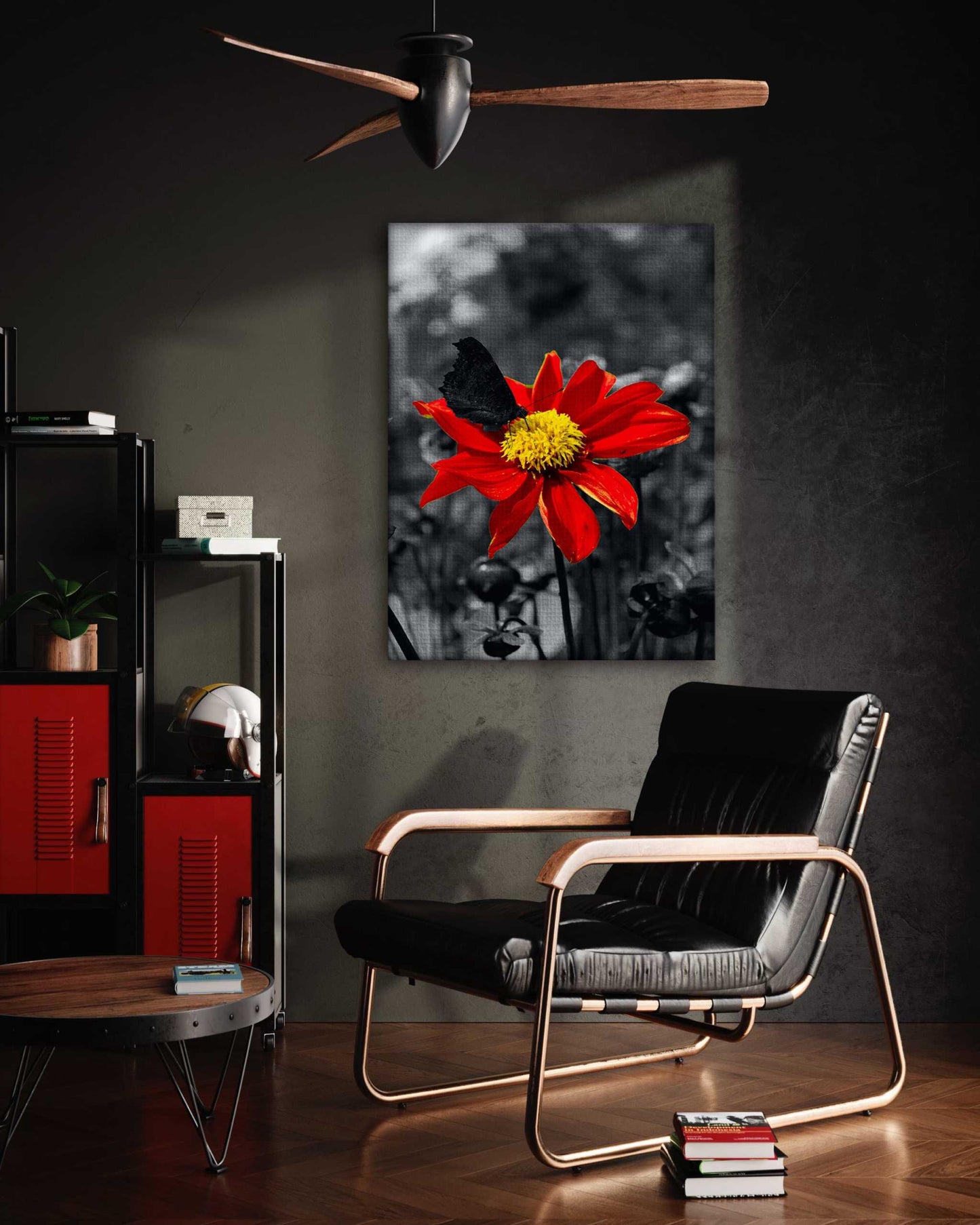 Red Flower - Leinwandbild Landschaft