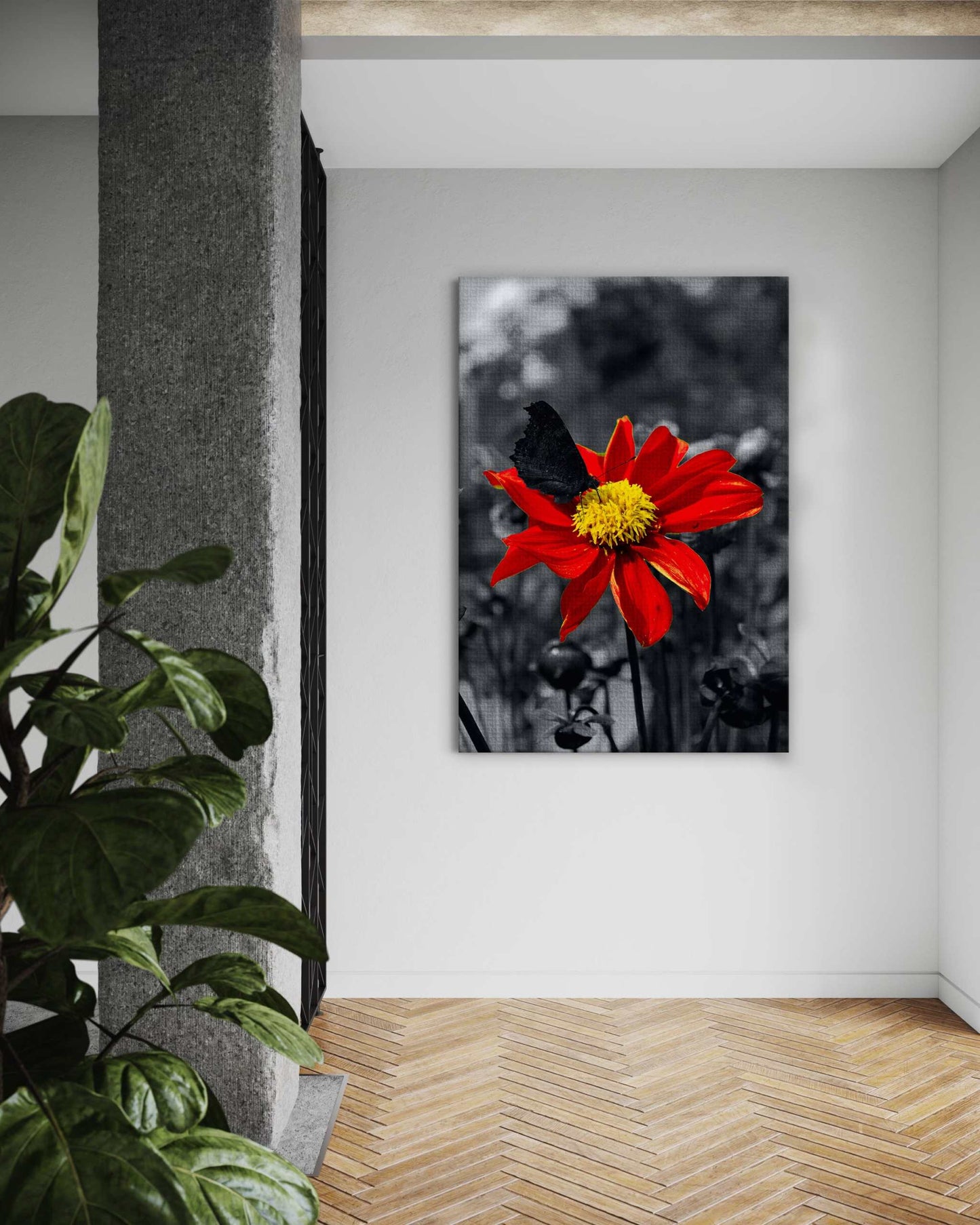 Red Flower - Leinwandbild Landschaft