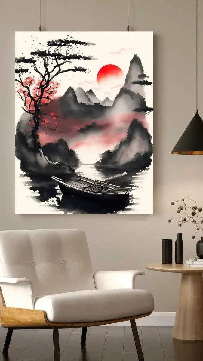 Red Morning - Leinwandbild Japanisch