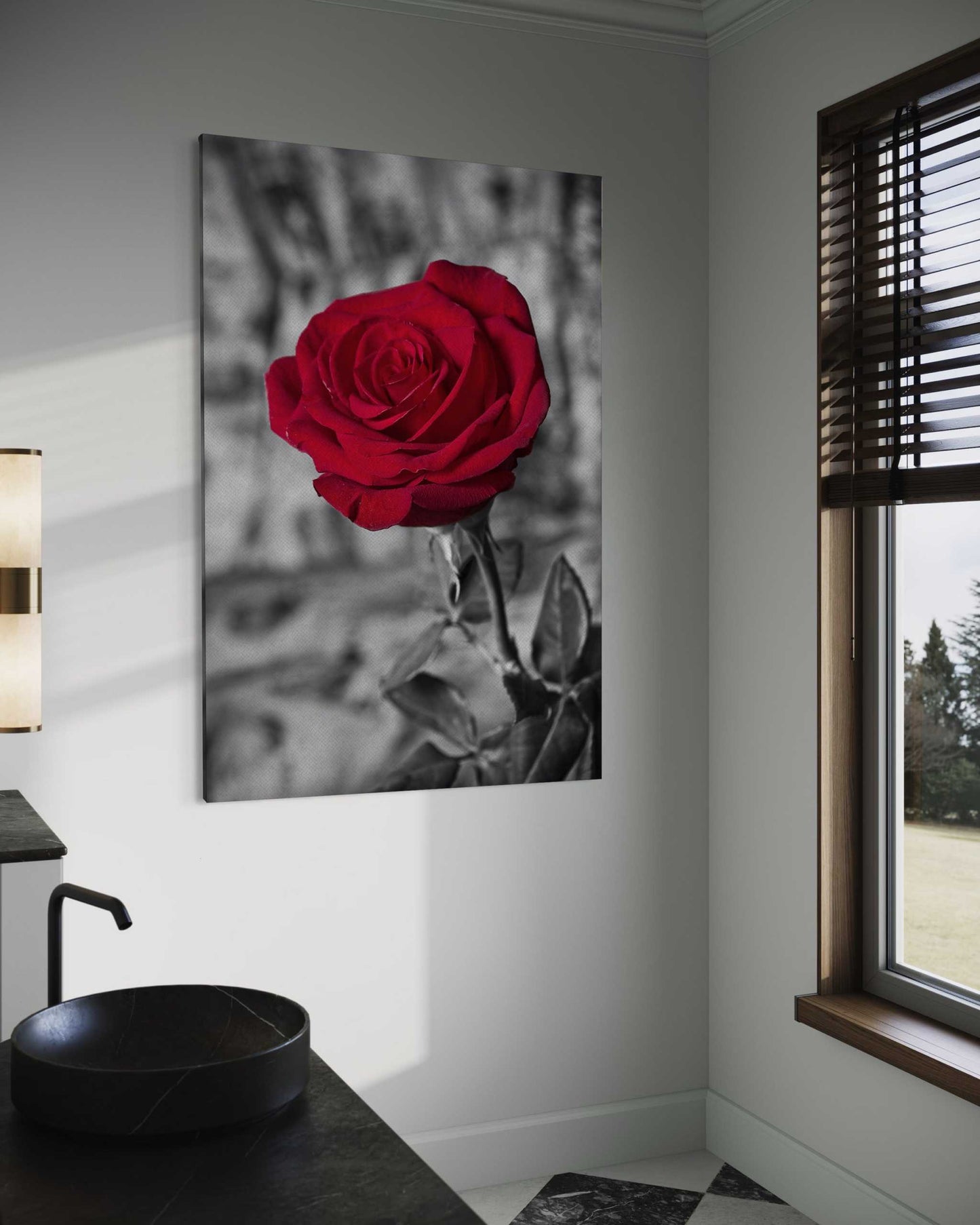 Red Rose - Leinwandbild Landschaft
