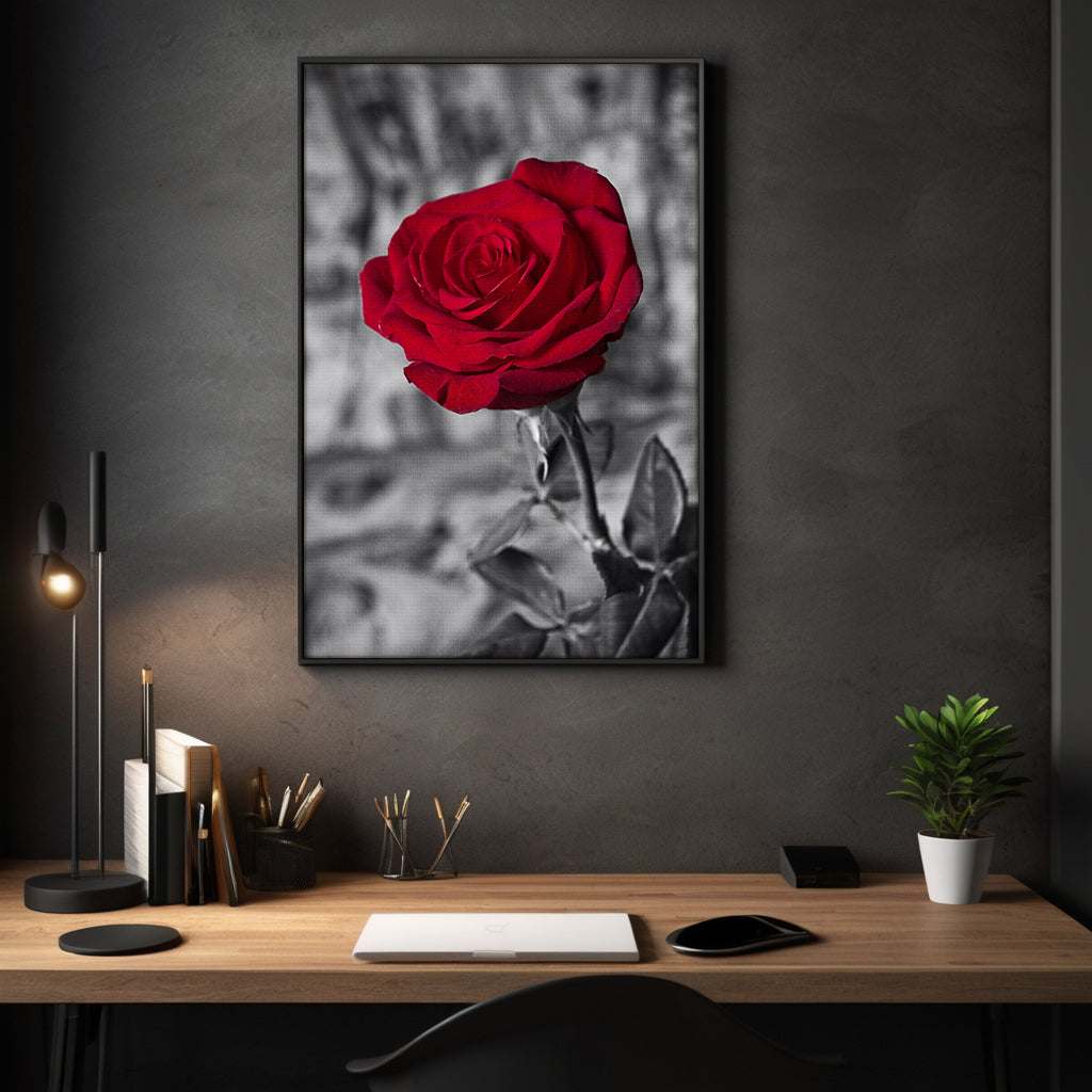 Red Rose - Leinwandbild Landschaft
