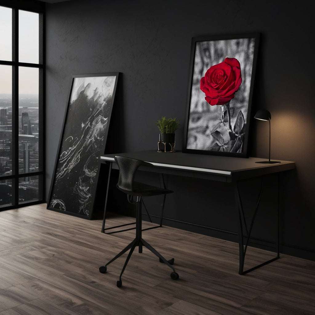 Red Rose - Leinwandbild Landschaft