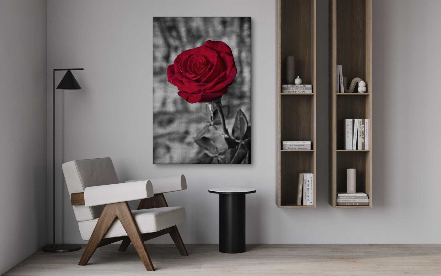 Red Rose - Leinwandbild Landschaft