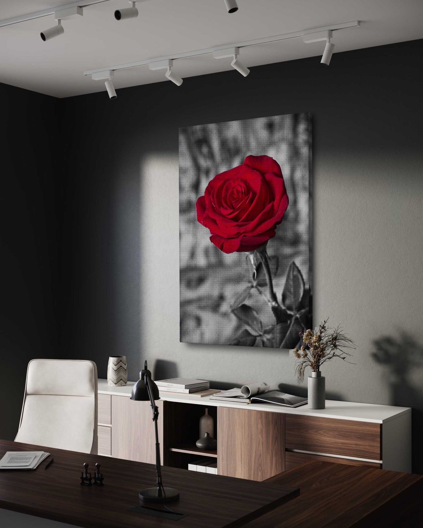 Red Rose - Leinwandbild Landschaft