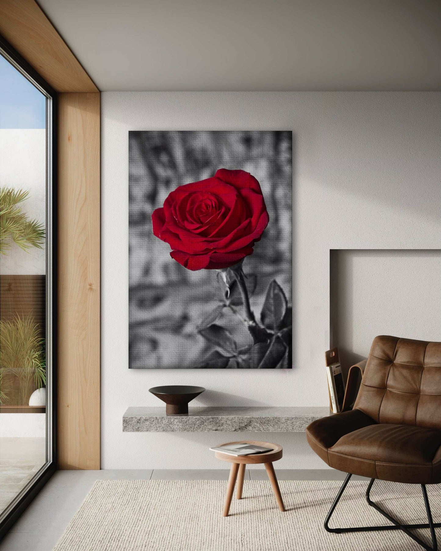 Red Rose - Leinwandbild Landschaft