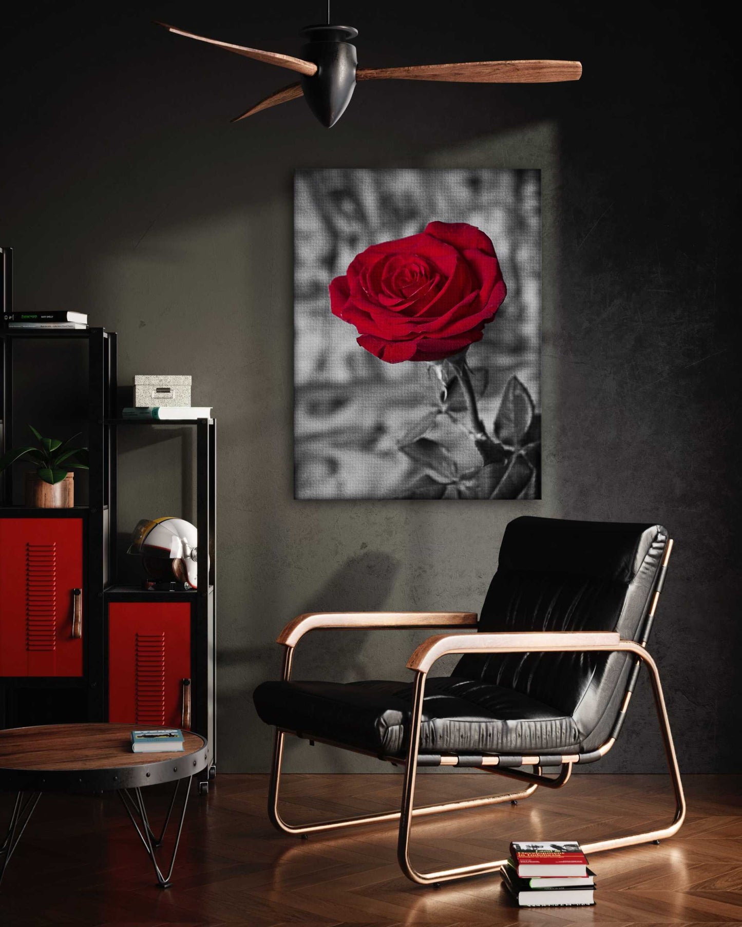 Red Rose - Leinwandbild Landschaft