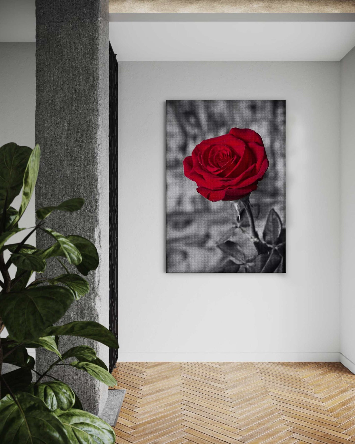 Red Rose - Leinwandbild Landschaft