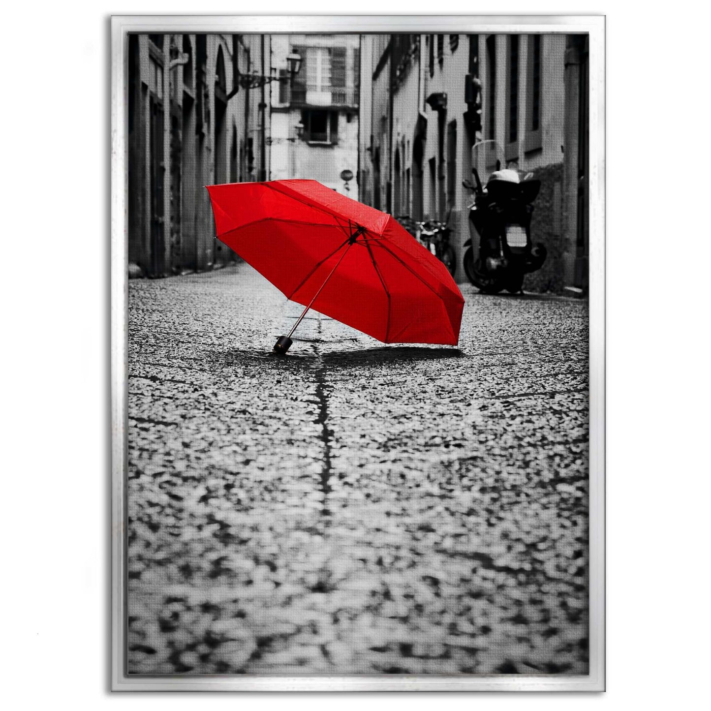 Red Umbrella - Leinwandbild Landschaft