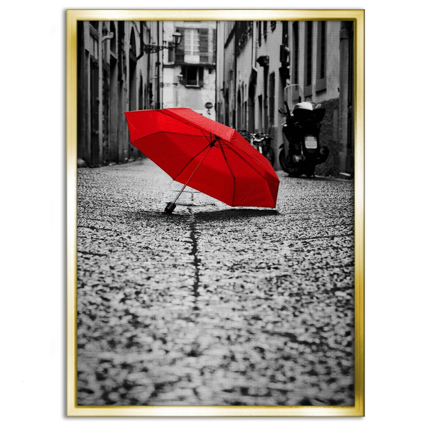 Red Umbrella - Leinwandbild Landschaft