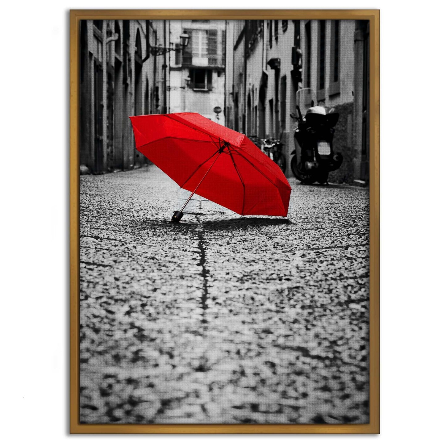 Red Umbrella - Leinwandbild Landschaft