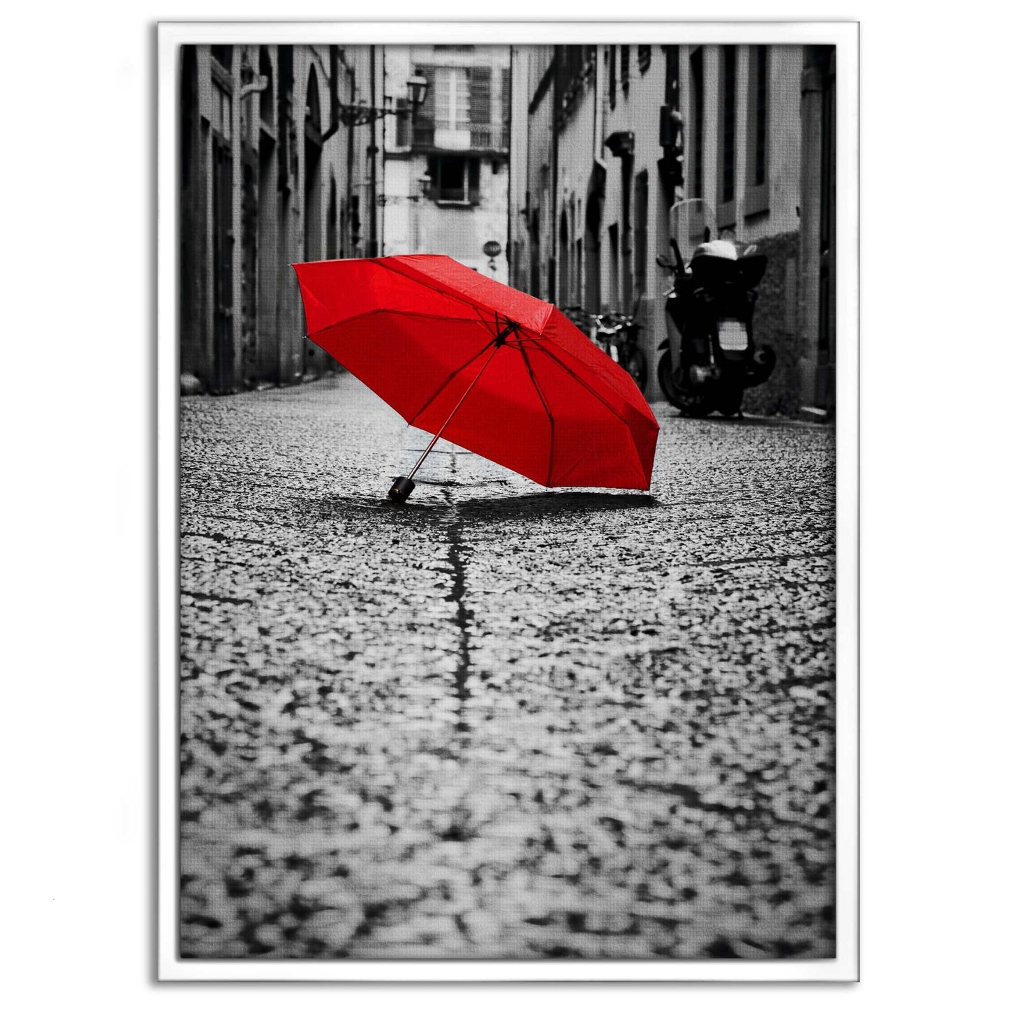Red Umbrella - Leinwandbild Landschaft