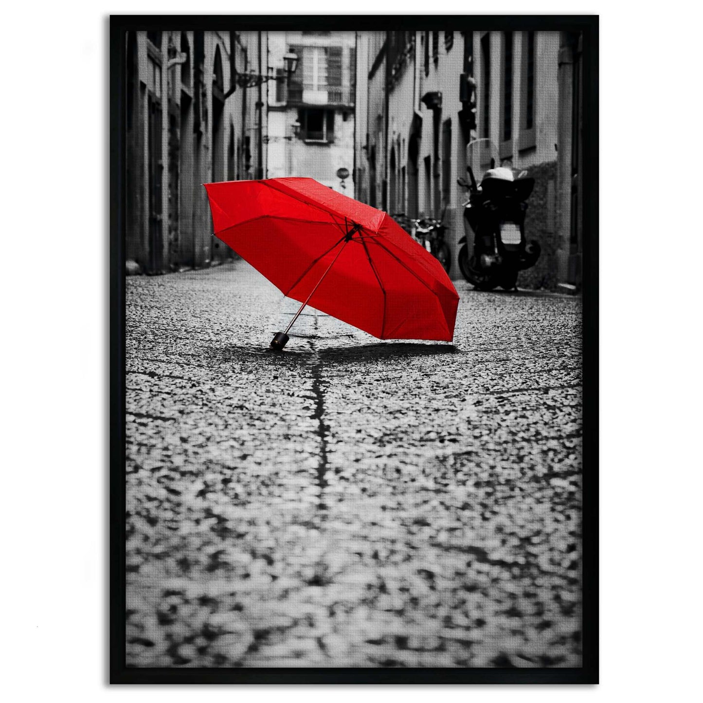 Red Umbrella - Leinwandbild Landschaft