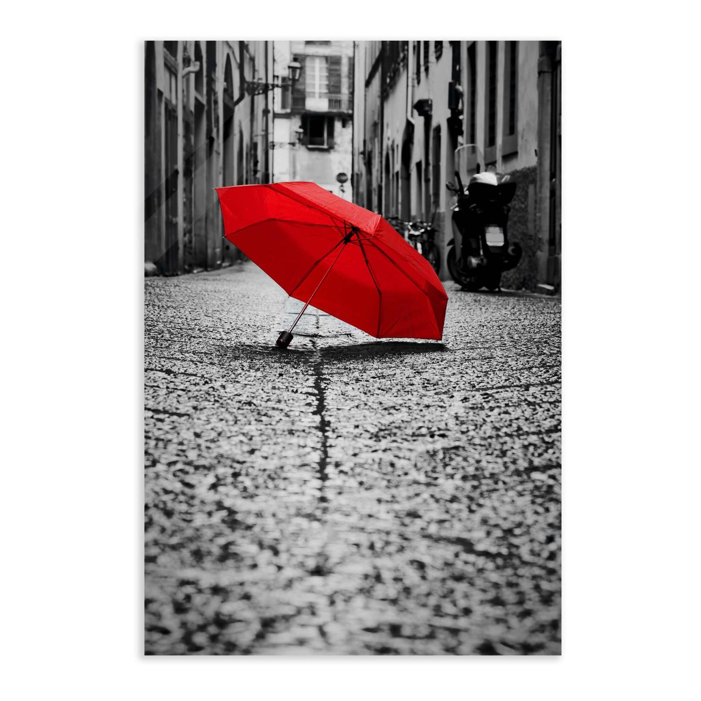 Red Umbrella - Leinwandbild Landschaft
