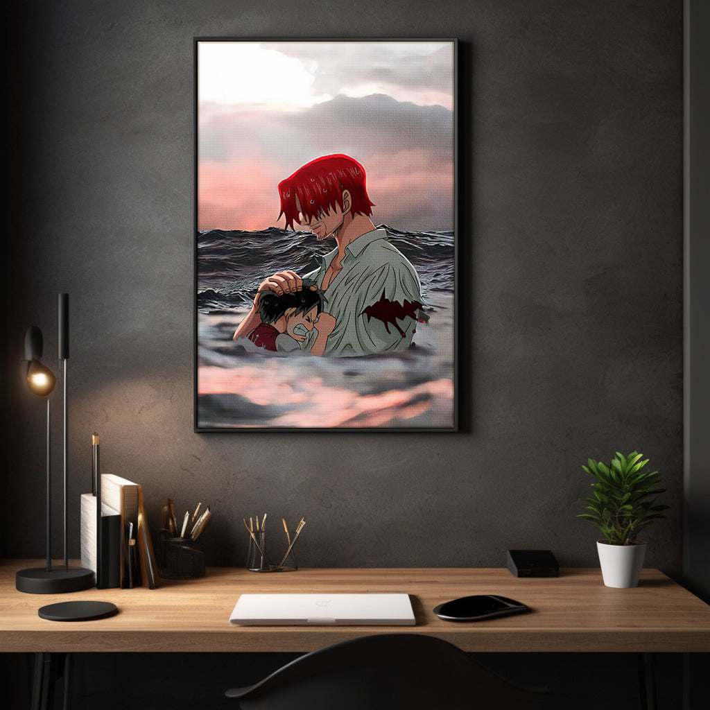 Shanks & Luffy - One Piece - Anime Leinwandbild