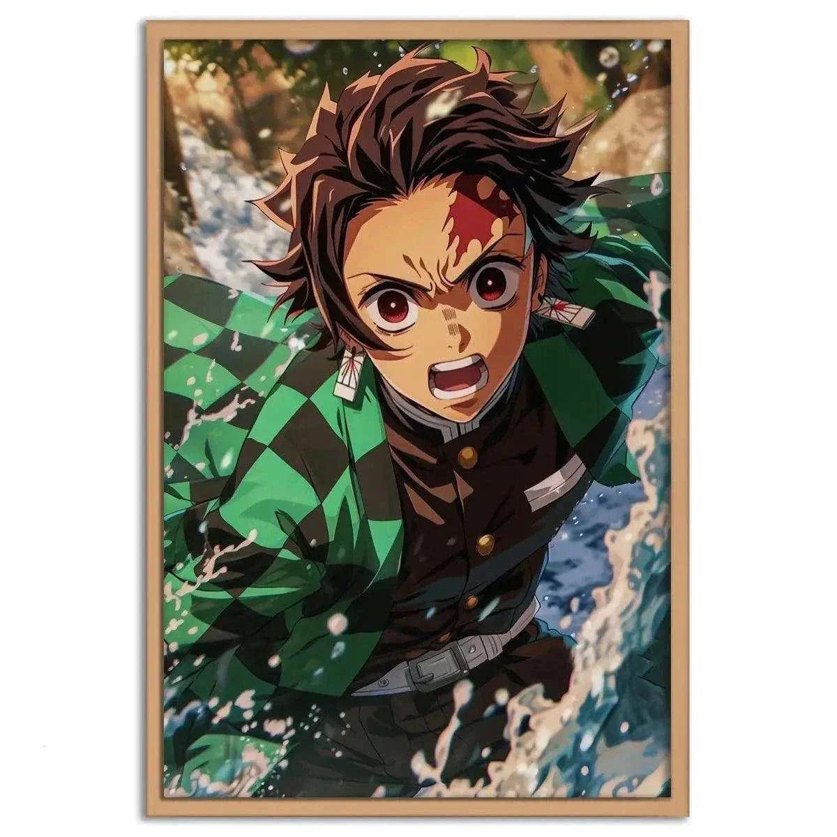 Tanjiro Water Breathing - Demon Slayer - Anime Leinwandbild
