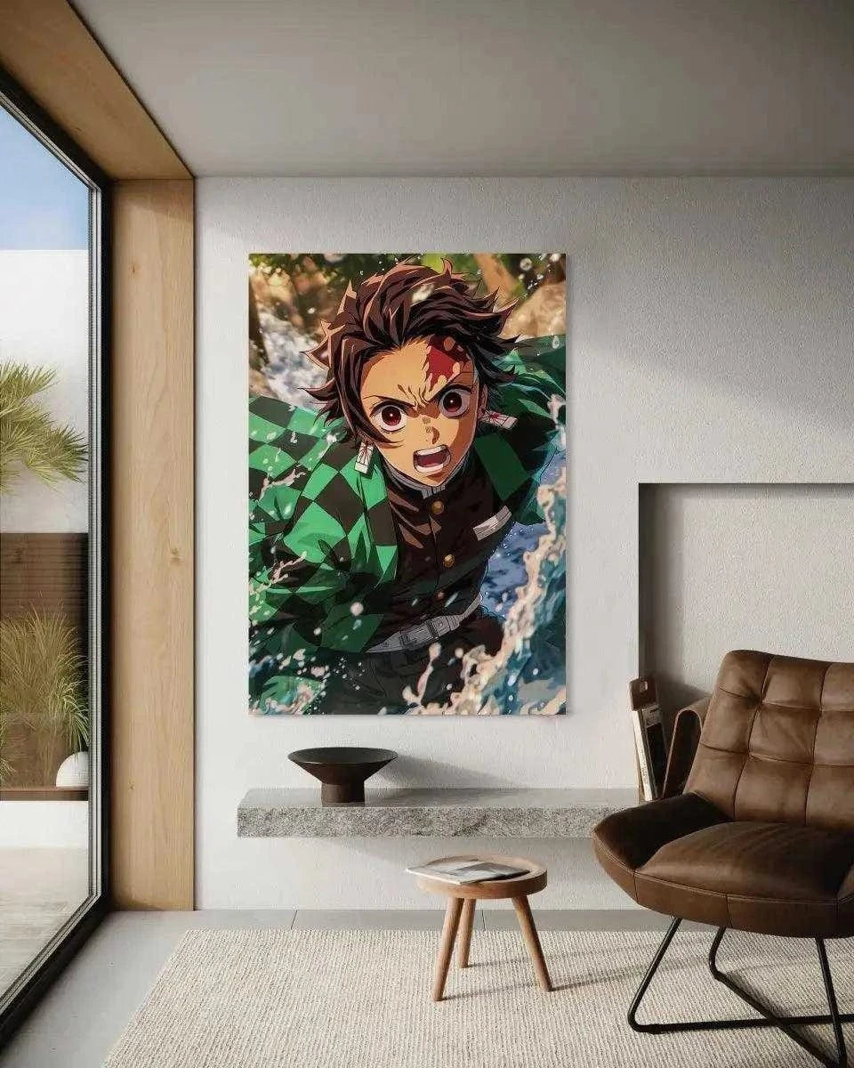 Tanjiro Water Breathing - Demon Slayer - Anime Leinwandbild
