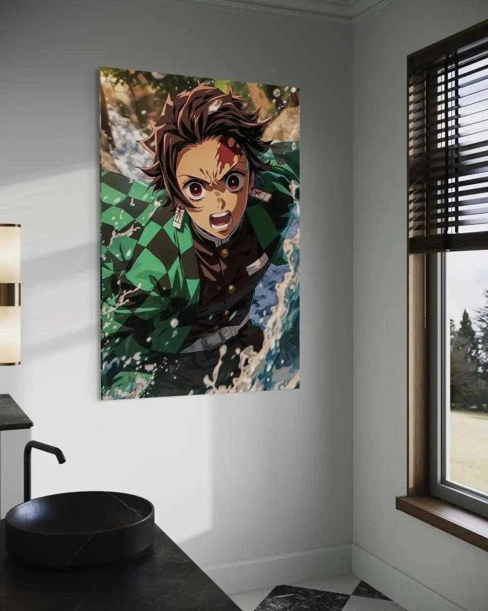 Tanjiro Water Breathing - Demon Slayer - Anime Leinwandbild