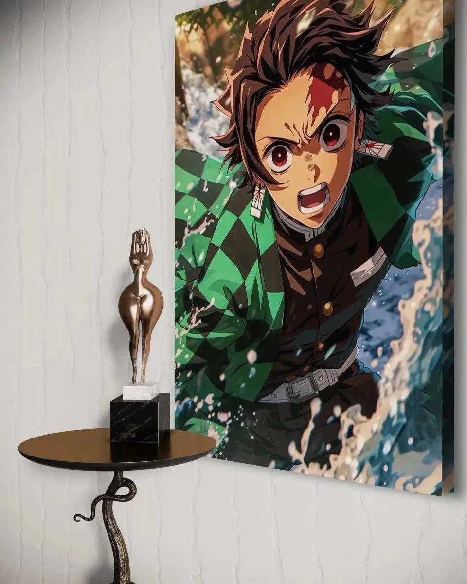 Tanjiro Water Breathing - Demon Slayer - Anime Leinwandbild