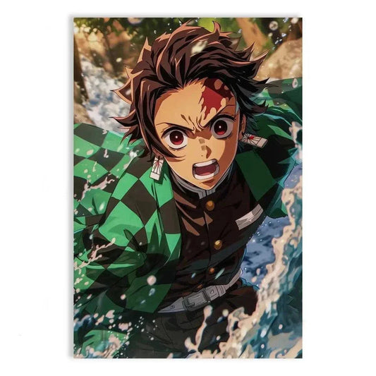 Tanjiro Water Breathing - Demon Slayer - Anime Leinwandbild